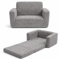 Chaise d'Enfant Transformable en Lit 2-en-1 en Tissu Sherpa