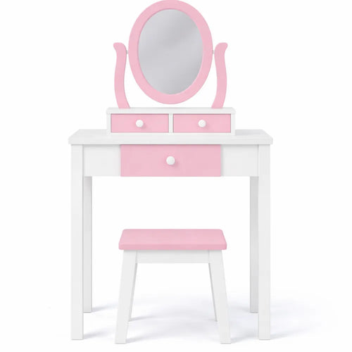 Coiffeuse enfant avec miroir et tabouret